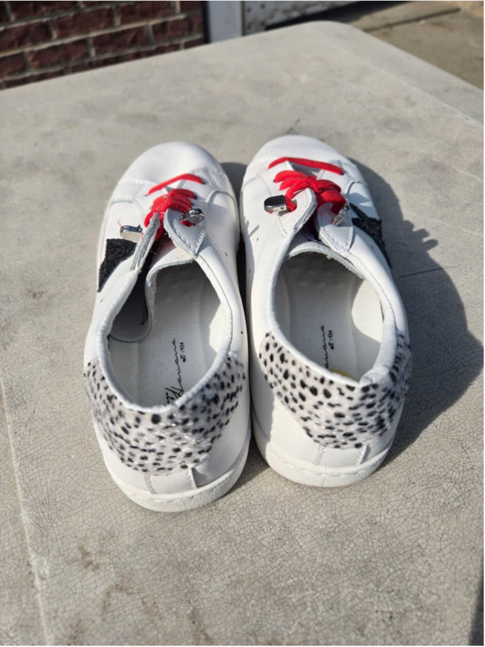 Women's Vintage Havana Sneakers Size 7 White Red Black Star - Picture 4 of 6